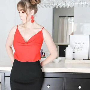 Red adjustable strap tank